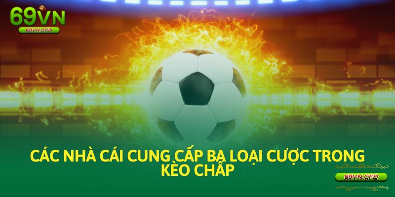 Các nhà cái cung cấp ba loại cược trong kèo chấp